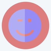 Icon Emoticon Winking. suitable for Emoticon symbol. flat style. simple design editable. design template vector. simple symbol illustration vector