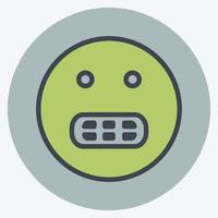 Icon Emoticon Grinning. suitable for Emoticon symbol. color mate style. simple design editable. design template vector. simple symbol illustration vector