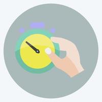 Icon Holding Stopwatch. suitable for Hand Actions symbol. flat style. simple design editable. design template vector. simple symbol illustration vector