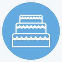 Icon Wedding Cake. suitable for Wedding symbol. blue eyes style. simple design editable. design template vector. simple symbol illustration vector