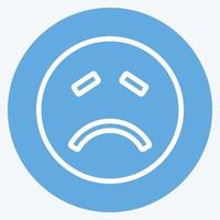 Icon Emoticon Sick. suitable for Emoticon symbol. blue eyes style. simple design editable. design template vector. simple symbol illustration vector