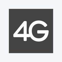 Icon 4G. suitable for Mobile Apps symbol. glyph style. simple design editable. design template vector. simple symbol illustration vector