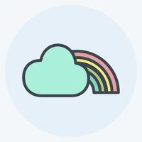 icono del arco iris. adecuado para el símbolo de primavera. estilo compañero de color. diseño simple editable. vector de plantilla de diseño. ilustración de símbolo simple