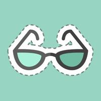 gafas de lectura con corte de línea adhesiva. adecuado para el símbolo de accesorios masculinos. diseño simple editable. vector de plantilla de diseño. ilustración de símbolo simple