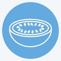 Icon Melon. suitable for Fruits and Vegetables symbol. blue eyes style. simple design editable. design template vector. vector