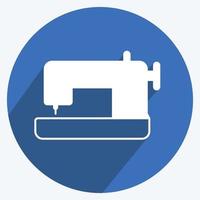 Icon Sewing Machine. suitable for Home symbol. long shadow style. simple design editable. design template vector. simple symbol illustration vector