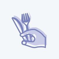 Icon Holding Fork and Knife. suitable for Hand Actions symbol. two tone style. simple design editable. design template vector. simple symbol illustration vector