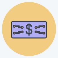 Icon Digital Currency. suitable for digital web symbol. color mate style. simple design editable. design template vector. simple symbol illustration vector