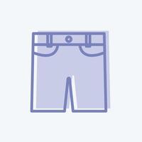 pantalones cortos icono. adecuado para el símbolo de accesorios masculinos. estilo de dos tonos. diseño simple editable. vector de plantilla de diseño. ilustración de símbolo simple