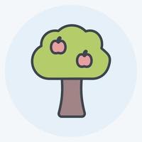 icono de árbol frutal. adecuado para el símbolo del jardín. estilo compañero de color. diseño simple editable. vector de plantilla de diseño. ilustración de símbolo simple