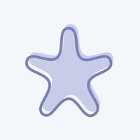 icono de estrella de mar. adecuado para el símbolo del mar. estilo de dos tonos. diseño simple editable. vector de plantilla de diseño. ilustración de símbolo simple