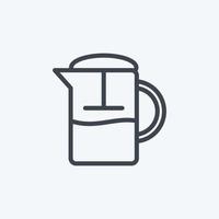 Icon French Press. suitable for Drink symbol. line style. simple design editable. design template vector. simple symbol illustration vector