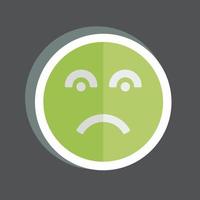 Sticker Emoticon Disappointed. suitable for Emoticon symbol. simple design editable. design template vector. simple symbol illustration vector