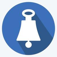 Icon Bell. suitable for Sea symbol. long shadow style. simple design editable. design template vector. simple symbol illustration vector