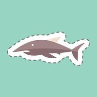 Sticker line cut Shark 1. suitable for Sea symbol. simple design editable. design template vector. simple symbol illustration vector