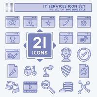 IT Services Icon Set. suitable for IT Services symbol. two tone style. simple design editable. design template vector. simple symbol illustration vector