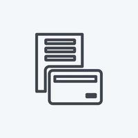 Icon Pay via Card. suitable for Education symbol. line style. simple design editable. design template vector. simple symbol illustration vector