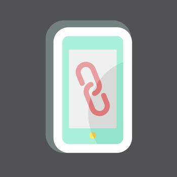 Sticker Connected Mobile. suitable for Education symbol. simple design editable. design template vector. simple symbol illustration vector