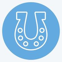 Icon Horse Shoe. suitable for Garden symbol. blue eyes style. simple design editable. design template vector. simple symbol illustration vector