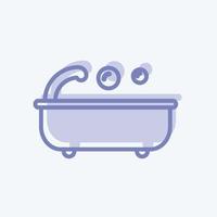 Icon Bath. suitable for Home symbol. two tone style. simple design editable. design template vector. simple symbol illustration vector