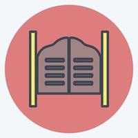 puertas de iconos. adecuado para el símbolo del salvaje oeste. estilo compañero de color. diseño simple editable. vector de plantilla de diseño. ilustración de símbolo simple