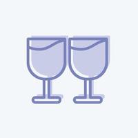 Icon Goblets. suitable for Wedding symbol. two tone style. simple design editable. design template vector. simple symbol illustration vector