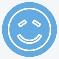 Icon Emoticon Shy. suitable for Emoticon symbol. blue eyes style. simple design editable. design template vector. simple symbol illustration vector