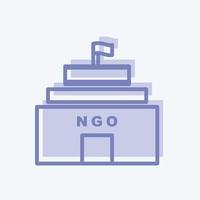 icono de edificio de ONG. adecuado para el símbolo de la comunidad. estilo de dos tonos. diseño simple editable. vector de plantilla de diseño. ilustración de símbolo simple