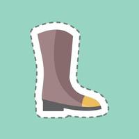 Sticker line cut Long Boots. suitable for Spring symbol. simple design editable. design template vector. simple symbol illustration vector