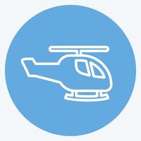 Icon Helicopter. suitable for Toy symbol. blue eyes style. simple design editable. design template vector. simple symbol illustration vector