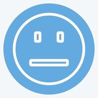 Icon Emoticon Not Talking. suitable for Emoticon symbol. blue eyes style. simple design editable. design template vector. simple symbol illustration vector
