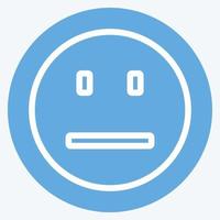 Icon Emoticon Not Talking. suitable for Emoticon symbol. blue eyes style. simple design editable. design template vector. simple symbol illustration vector