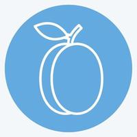 icono de ciruela. adecuado para el símbolo de frutas y verduras. estilo de ojos azules. diseño simple editable. vector de plantilla de diseño