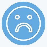 Icon Emoticon Sad. suitable for Emoticon symbol. blue eyes style. simple design editable. design template vector. simple symbol illustration vector