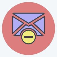 Icon Delete Envelop. suitable for User Interface symbol. color mate style. simple design editable. design template vector. simple symbol illustration vector