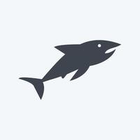 icono de tiburón 2. adecuado para el símbolo del mar. estilo de glifo. diseño simple editable. vector de plantilla de diseño. ilustración de símbolo simple