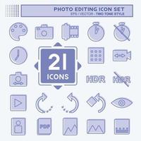 Photo Editing Icon Set. suitable for Web Interface symbol. two tone style. simple design editable. design template vector. simple symbol illustration vector