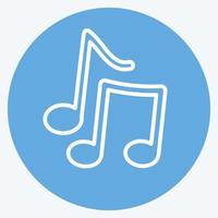 icono de nota musical. adecuado para el símbolo de la música. estilo de ojos azules. diseño simple editable. vector de plantilla de diseño. ilustración de símbolo simple