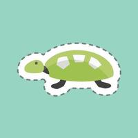 Sticker line cut Turtle. suitable for Sea symbol. simple design editable. design template vector. simple symbol illustration vector