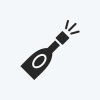 Icon Champagne Bottle. suitable for Drink symbol. glyph style. simple design editable. design template vector. simple symbol illustration vector