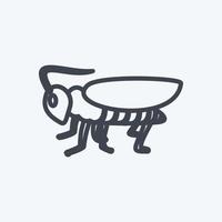 saltamontes icono. adecuado para el símbolo animal. estilo de línea diseño simple editable. vector de plantilla de diseño. ilustración de símbolo simple