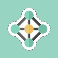 Sticker line cut Deep Learning. suitable for data analytics symbol. simple design editable. design template vector. simple symbol illustration vector