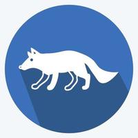 Icon Wolf. suitable for animal symbol. long shadow style. simple design editable. design template vector. simple symbol illustration vector