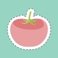 Sticker line cut Tomato. suitable for Fruits and Vegetables symbol. simple design editable. design template vector. simple symbol illustration vector