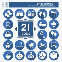 Baby Icon Set. suitable for Education symbol. long shadow style. simple design editable. design template vector. simple symbol illustration vector