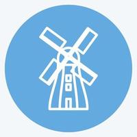 Icon Windmill. suitable for Wild West symbol. blue eyes style. simple design editable. design template vector. simple symbol illustration vector