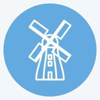 Icon Windmill. suitable for Wild West symbol. blue eyes style. simple design editable. design template vector. simple symbol illustration vector