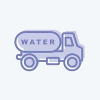 icono de camión de agua. adecuado para el símbolo de la comunidad. estilo de dos tonos. diseño simple editable. vector de plantilla de diseño. ilustración de símbolo simple