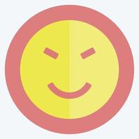 Icon Emoticon Amused. suitable for Emoticon symbol. flat style. simple design editable. design template vector. simple symbol illustration vector