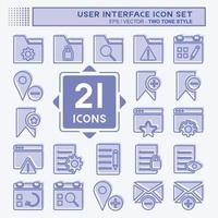 User Interface Icon Set. suitable for Web Interface symbol. two tone style. simple design editable. design template vector. simple symbol illustration